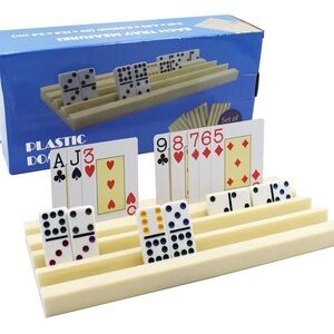 Plastic Domino & Card Holder Trays (Set of 4)